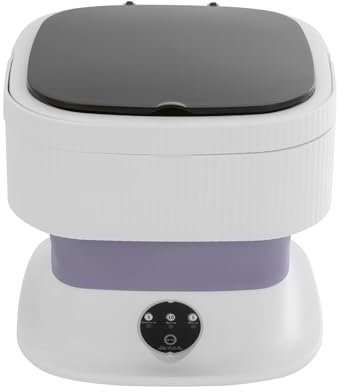 Lavadora plegable mini portátil pequeña lavadora de viaje pequeña con centrifugado pequeño viaje plegable camping lavado lavado 10L 40W