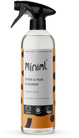 Miniml Oven & Hob Cleaner Spray, 750ml - Clementine Citrus Scent, Powerful Grease & Grime Remover, Solvent-Free, Cruelty-Free, Vegan, Natural & Plant-Based, Quick Dry Cleaning Formula