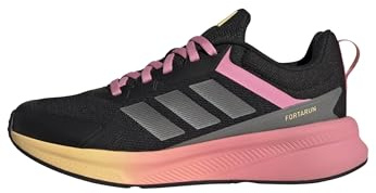 adidas Unisex Kinder Fortarun 4.0 Shoes JUNIOR, core Black/Iron met./Bliss pink, 37 1/3 EU