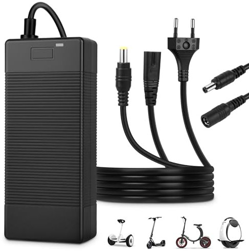 Ainiv Ladegeräte für Scooter 42V 2A, Netzteil Fahrrad Ladegerät für Elektrofahrräder, 42V AC Netzteil Fahrrad Ladegerät，E Scooter Ladegerät, Roller EU Ladegerät 5,5 mm x 2,1 mm