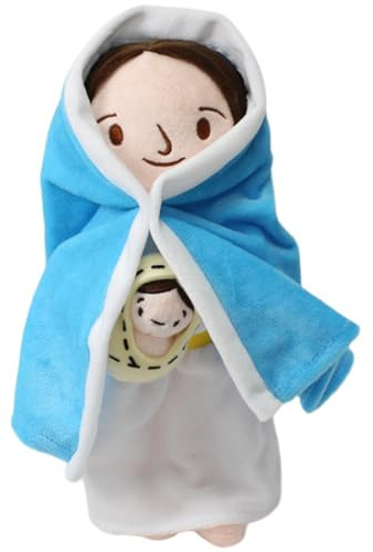 HoveeLuty Jesus-Plüschpuppe, 13 Zoll süße Maria mit Jesuskind-Puppe, weiche Jesus-Plüschpuppe, religiöses christliches Spielzeug für Kinder, Taufe, Ostergeschenke, christliches Spielzeug