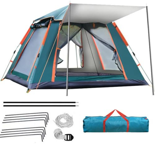 Gziztx Camping Zelt 6-8 Personen 265x265x190 cm Pop Up Zelt für Familien im Freien, wasserdichte Kuppelzelt Winddicht Automatisches Wurfzelt, geeignet für Reisen, Strand, Bergsteigen (Grün)