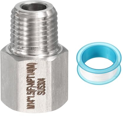 PATIKIL 304 Edelstahl Geschmiedetes Rohr Fitting M14x1 5 Weiblich Auf 1 4 NPT Gewinde Adapter Sechskant Rohr Fitting Adapter Für Schlauchleitung Konvertieren Silber 1 14x0 75 Zoll