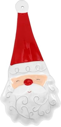 Healifty Ceramic Spoon Rest Santa Clause Design Sturdy Kitchen Scoop Holder for Utensils and Tableware Practical Holiday Decoration for Counter and Dining Table