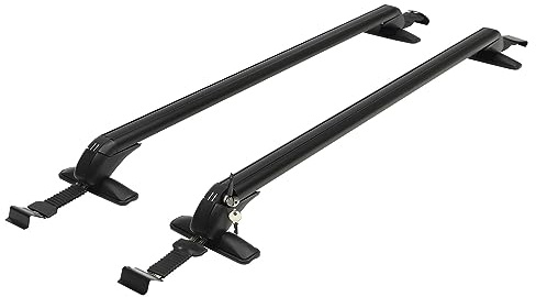 JAYEUW Dachträger Dachgepäckträger 105cm Auto Querträger mit Schlüssel Nur für die meisten 4- oder 5-türigen Fahrzeuge 75kg Tragfähigkeit 115-119cm Regenrinne Abstand