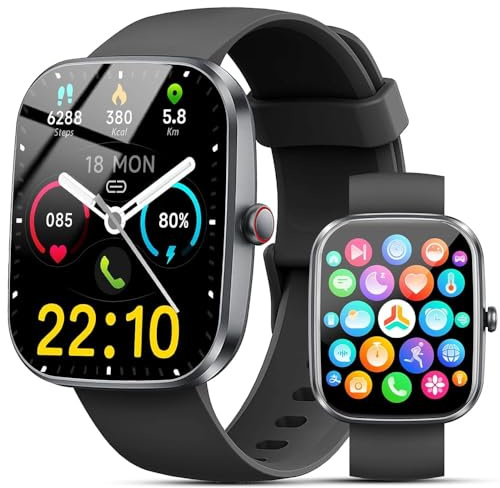 Fempoin Smart Watch for Women Men(Answer/Make Call), Fitness Watch with 120+ Sport Modes, 1.96 HD SmartWatch, Heart Rate/Sleep Monitor, IP68 Waterproof, Pedometer, Activity Tracker for Android iOS