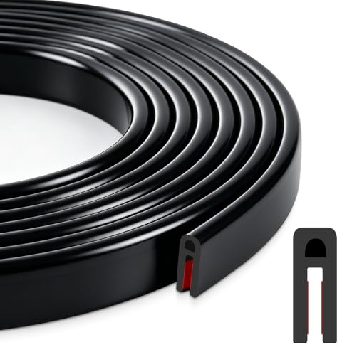 Kantenschutz Gummi 3.2mm X 6m Kantenschutz Selbstklebend für Bleche, U Kantenschutzprofil, Edge Protection, für AutotüR, TüRen Fenster, Metallplatten, Glasplatten, MöBel (Schwarz)