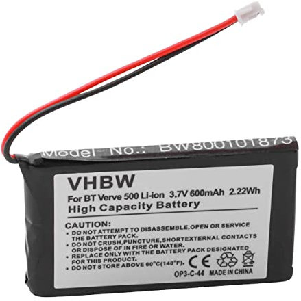 vhbw Akku kompatibel mit BT Verve 500, 500 Black, 500 SMS, 500 Red schnurlos Festnetz Telefon (600 mAh, 3,7 V, Li-Ion)