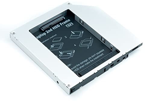 QUMOX Laptop 2nd HDD SSD DVD Bay Caddy Adapter for 2.5''/12.7mm Universal CD/DVD-ROM SATA TO SATA Hard Drive External Enclosure