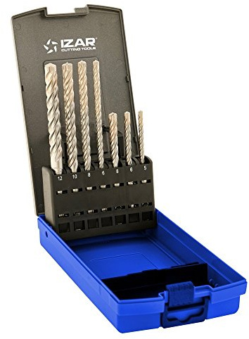Izar 39851 Juego Broca-Martillo SDS Plus 4Z+ 1869, 7 Piezas,