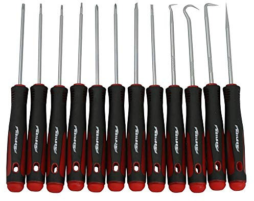 Neilsen CT1547 12-Piece Precision Screwdriver Set with Picks and Hooks, Phillips, Star, and Slotted Drivers, Ideal for Electronics and Delicate Tasks