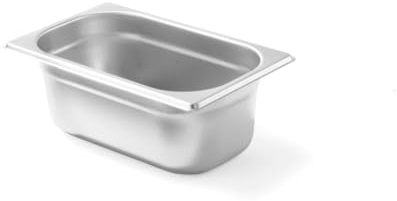 HENDI Contenitore Gastronorm, GN 1/4, resistenza termica -40 °C a 300 °C, compatibile con i forni a convezione, frigoriferi, bagno María, chafing dishes, 2.8L, 265x162(H)100mm, acciaio inox