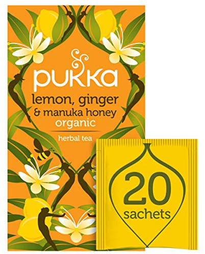 Pukka Lemon Ginger & Manuka Honey Herbal Tea, 20 sachets