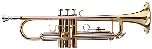 Classic Cantabile TR-40L Bb-Trompete (Schallbecher 125 mm, Ventile Edelstahl, Stimmzug Neusilber, Koffer, Mundstück) gold