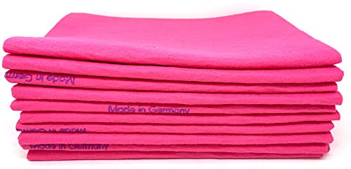 Chachlili 10 Pack Extra Large Original German Shammy Cloths Chamois Towels Super Absorbent for Pets, Parenting Tool Cleaning for Home and Commercial Use Wholesale Bulk (Pink)