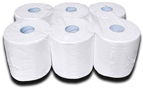 Hygienical Betriebsbedarf - Papierhandtücher für Spender - Hochweiße 2-lagige Papier-Handtuchrollen mit Innenabwicklung, super soft, 22 x 19 cm, Großpackung für Küche & Hygiene (6 Stück)