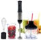 ECODE® Frullatore a Immersione TitanMix 800W in Titanio con Frusta, Tritatutto Universale e Bicchiere 600ml, Minipimer Manuale Multifunzione in Acciaio Inox, Frullatore Elettrico e Mixer da Cucina