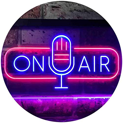 ADVPRO On Air Speaker Studio Dual Color LED Barlicht Neonlicht Lichtwerbung Neon Sign Rot & blau 300 x 210mm st6s32-i3568-rb
