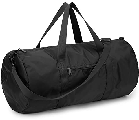 Vorspack 20 Inch Faltbare Reisetasche Handgepäck für Herren Damen, Schwarz | Wasserdicht Sporttasche with Innentasche, Leichte Sporttaschen Gym Bag for Reisen Sports Weekender