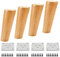 Qrity Möbelfuß Holz, 4 Stück 15cm Holzfüße Möbelfüße Sofafüße mit Montageplatten & Schrauben für Schrank, Sofa, Couchtisch, TV-Schrank und andere Möbelbeine