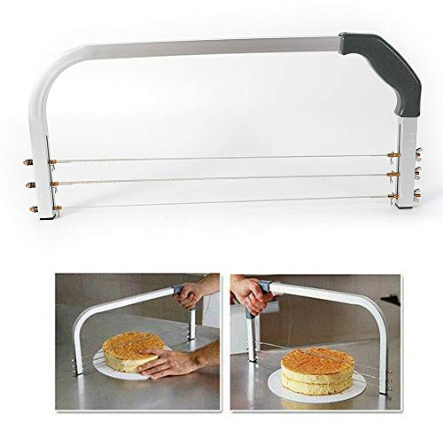 Cortador de tartas de 17,32 pulgadas, hoja ajustable, sierra de acero inoxidable y aluminio, para casa, pastelería.