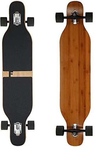 FunTomia Longboard mit 3 Flex Stufen Drop Through Cruiser Komplettboard Mach1 Speed Kugellager T-Tool