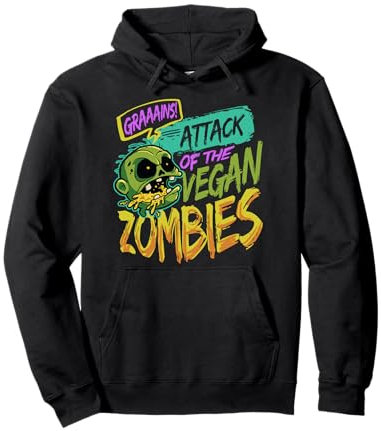 Attack Of The Vegan Zombies Vegetarian Halloween Pullover Hoodie