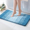MIULEE Badteppich Badematte Rutschfester Duschvorleger Saugfähiger Badezimmerteppich Gestreiftes Muster Weiche Fussmatte für Wohnzimmer Badezimmer 50x80 cm Blau