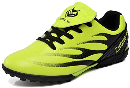 YHLLZY Kids Boys Football Boots Astro Turf Trainers Girls Soccer Athletics Training Shoes Teenager Outdoor Sport Shoes Sneakers for Unisex Kids Green 5UK