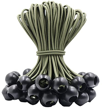LOOGI Spanngummis mit Kugel 25 Stück, Planenspanner mit Kugel 20cm, Gummispanner Zeltgummis Expanderschlingen Gummischlaufen für Planen Zelt Banner Netz Pavillions