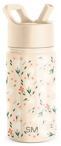 Simple Modern Trinkflasche Kinder mit Strohhalm | Sport Isolierte Edelstahl-Kindertrinkflasche für Kleinkinder Jungen und Mädchen | Summit | 415ml | Chloe Floral