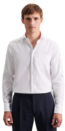 Chemise business homme Seidensticker - coupe classique - repassage facile - col Kent - manches longues - 100 % coton ,Weiß ,48