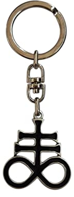 Leviathan Kreuz Schlüsselanhänger - Anhänger Talisman Schutz keyring Versilbertes Metall - Handgefertigtes Juwel - Cross H 3.5 cm