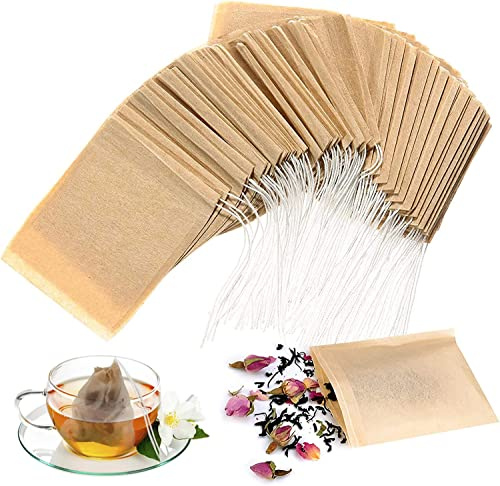 MIVIDE Teebeutel 7 x 9cm, Teebeutel für Losen Tee, 600 Stück | Teefilter Einweg mit Kordelzug für Losen Tee, Gewürze, Kaffee, Kräuter
