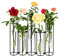 Reagenzgläser aus Glas mit Ständer für Blumen, Schwarze aufklappbare Knospenvase mit Metallständer, Hydrokultur, 5er-Set, verstellbare Pfeifen-Pflanzenvasen, Display-Set für Tischdekoration