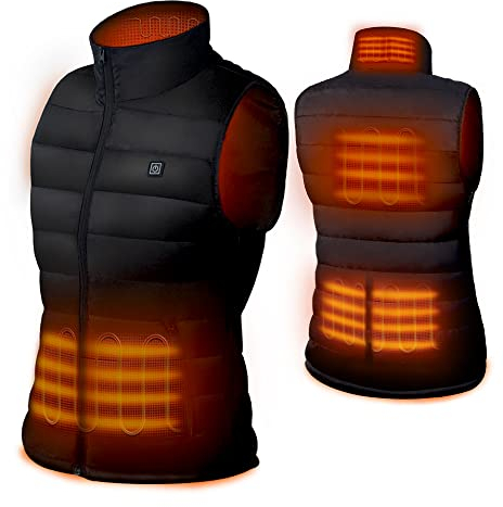 DR.PREPARE Heated Gilet, Unisex Heated Vest Body Warmer Vest for Mens Womens, USB Electric Jacket with 3 Heating Levels, 6 Heating Zones, Adjustable Size for Hiking (Battery Pack Not Included, 1 Pcs)