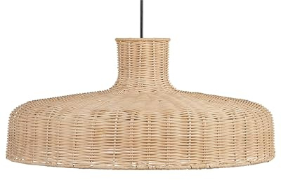 Pendelleuchte mit Schirm aus Rattan Hängelampe natürlich 108 cm Tamarin