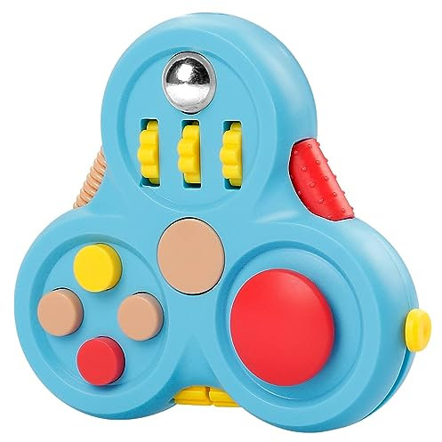 Jagowa Fidget Pad - 11 Function Toy for Stress and Anxiety Relief - Perfect Game for ADHD, ADD (Blue)