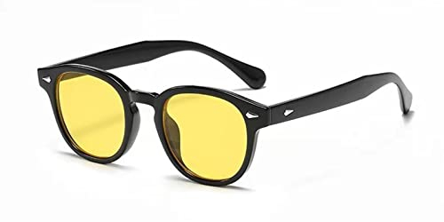 LHSDMOAT Lunettes de soleil rondes vintage style Depp années 70 pour hommes femmes, protection UV400, lunettes de soleil de carnaval pour la conduite, les voyages et les fêtes