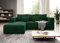 Moderno Ecksofa mit Schlaffunktion und Bettkasten Stripes - Sofa mit 3 Sitzer und Robuste überzug - Schlafcouch L-Form - Modern Couch Cord - 255x73x161 cm - Links Flaschengrün