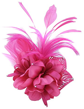 JAWSEU Broche Plume et Fleur Élégante - Écharpe Pince Chapeau Costume Manteau Vêtements Accessoires Vintage pour Femmes