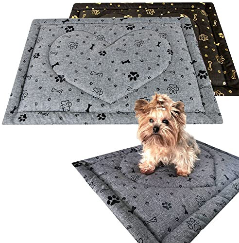 Aves-24 PIMPUS Hundematte Gr. M/L/XL Waschbar rutschfest Hundebett Liegedecke Hunde Katze für große oder kleine Hunde (L - 70x100cm, Grau/Schwarz)