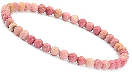 Unique Gems Perlenarmband Edelstein Damen Armband echter Rhodonit Ø 4mm Chakra Perlen Buddha Schutzarmband