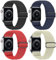 SOiiKE 4 Pack Bracelet Compatible avec Bracelet Apple Watch 38mm 40mm 41mm pour Femme Homme, Remplacement Réglable Sport en Nylon Elastique pour iWatch Series SE/9/8/7/6/5/4/3/2/1