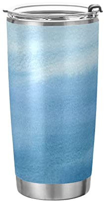 FJAUOQ Tumbler Ocean Blue Color Insulated Coffee Cup Beverage Container Office Travel Mug with Straw and Lid 20oz Back to School Gift