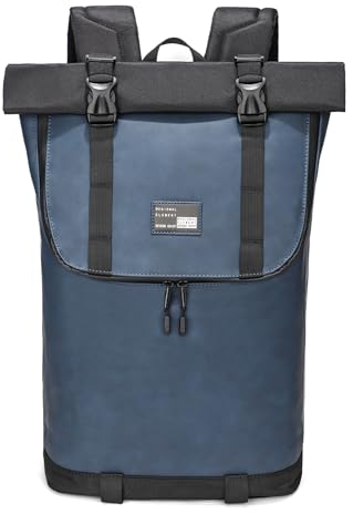 Sevego Laptoptaschen, Damen Herren Roll Top Wasserdichter Wanderrucksack, Leichter Rucksack mit Laptopfach 17,3 Zoll & Anti Diebstahl Tasche, Stylische Schultasche, Wasserfeste Groß Rucksack