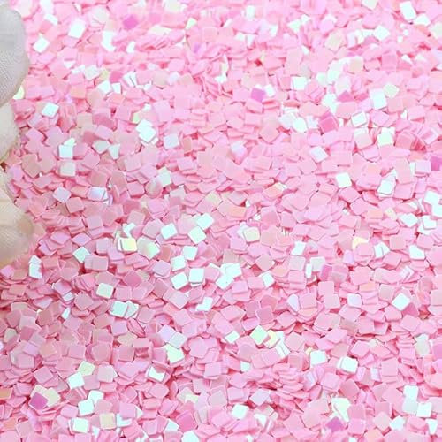Quadratische Nail Art Pailletten Holographische Laser Nail Art Dekoration Zubehör für DIY Bekleidung Nail Art Design Pailletten-hellrosa, 50 g