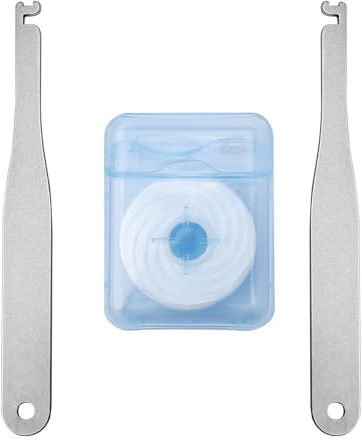 piklip Stainless Steel Dual-Handle Floss Holder, Finger Friendly Flosser