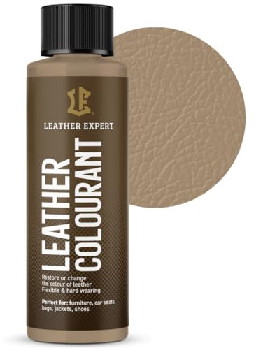 Teinture pour cuir, très couvrante, beige cachemire, 50 ml, pour cuir naturel et écologique, sans alcool, convient à tous les accessoires en cuir, ne se déchire pas et ne se décolle pas