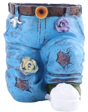 Hosen Blumentopf, Kreative Denim Hosen Harz Blumentopf Hosen Form, Vielseitiges Jeans Geformte Pflanzentopf Ornament Harz Pflanzgefäß für Zuhause, Garten, Balkon, Büro